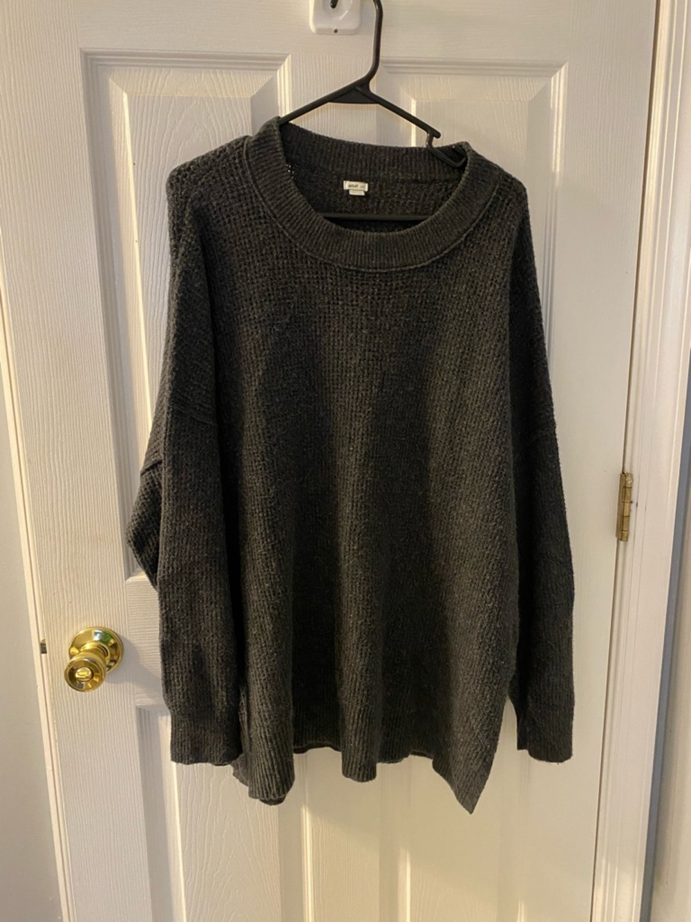 aerie Charcoal Ribbed Crewneck Sweater
